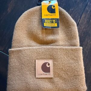 Carhartt Knit Cuffed Beanie Brown Acrylic Rib Knit Hat Style 101070X NWT